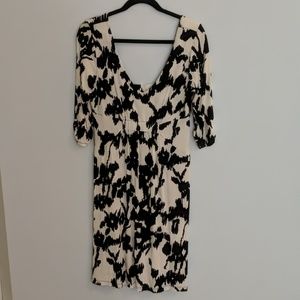 Black-and-white print dress